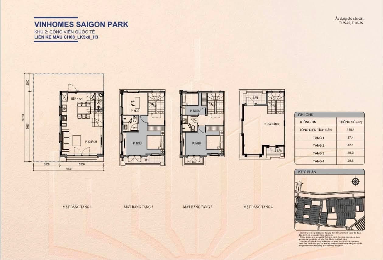 Mặt bằng nhà Vinhomes Sài Gòn Park chi tiết từng loại