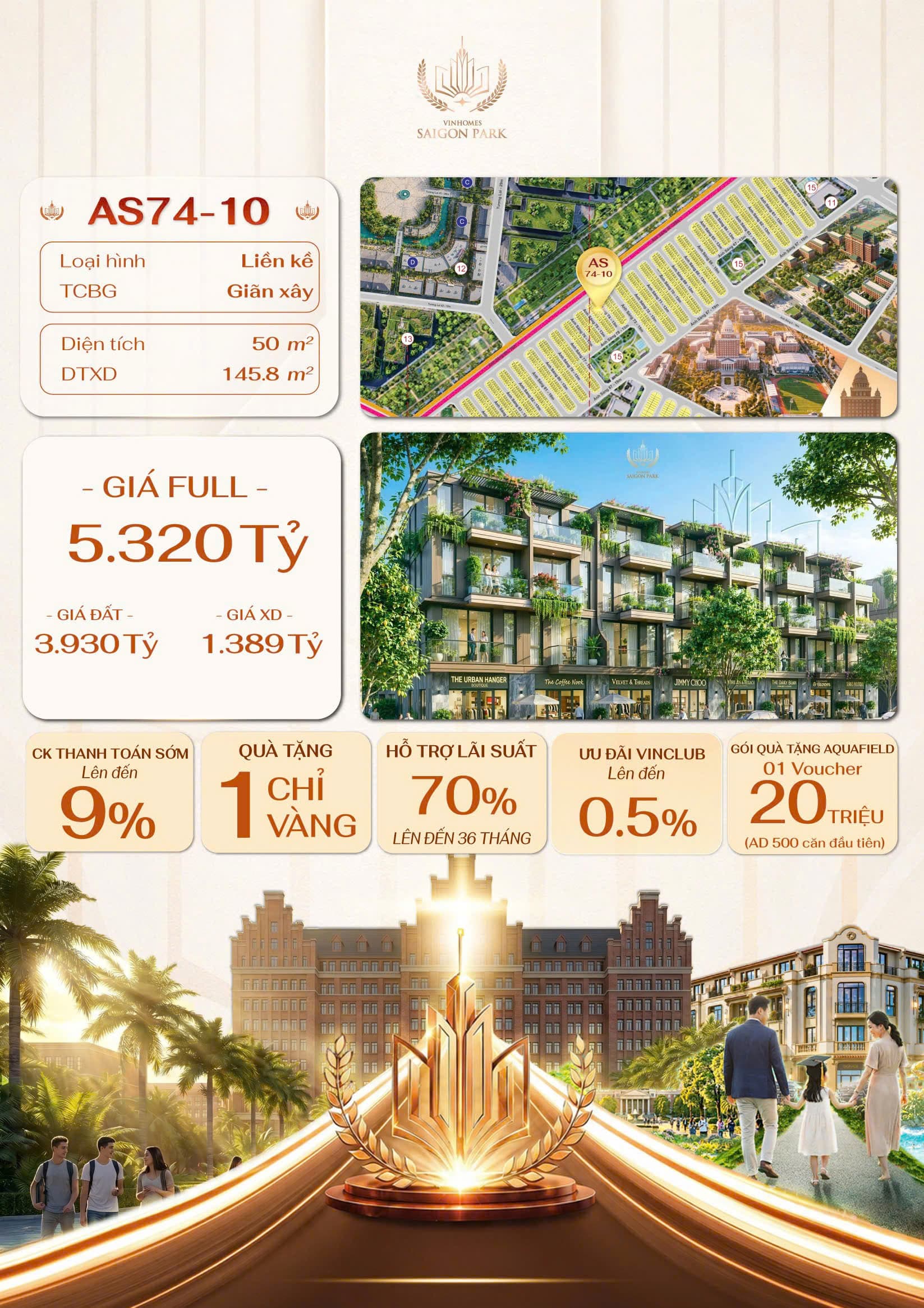 Bảng hàng căn AS74-10 - Vinhomes Sài Gòn Park